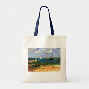 Bolsa Tote Paisagem Marítima Antiga, Porto de Nassau por Bier