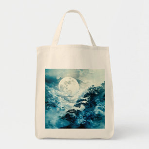 Bolsa Tote Paisagem Mística da Montanha ao Luar