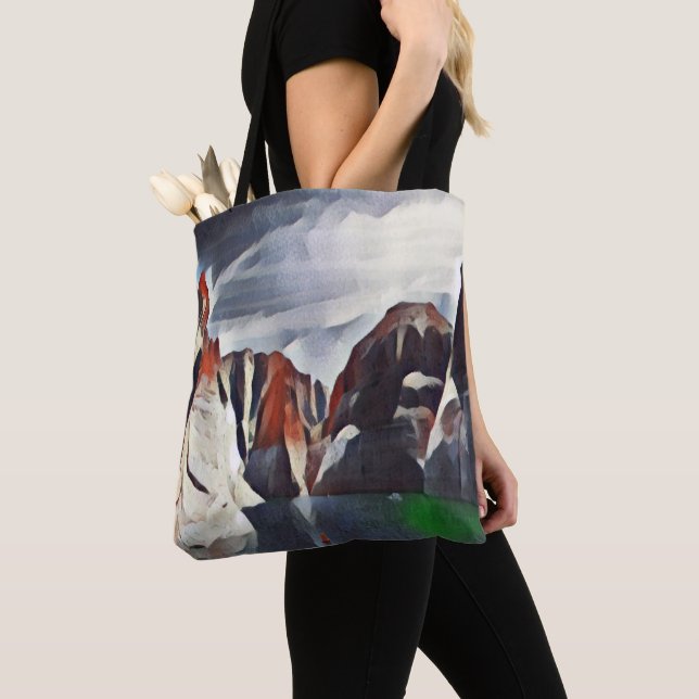 BOLSA TOTE PAISAGEM NATURAL ABSTRATA DE MONTE (Close Up)