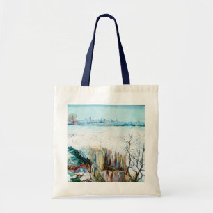 Bolsa Tote Paisagem nevada com Arles por Vincent van Gogh