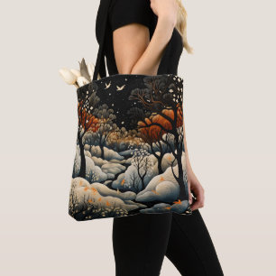 Bolsa Tote Paisagem Noturna de inverno