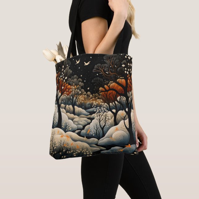 Bolsa Tote Paisagem Noturna de inverno (Close Up)