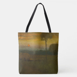 Bolsa Tote Paisagem noturna por George Inness (1889)