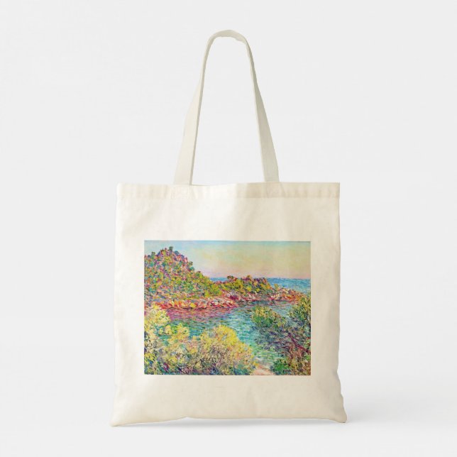 Bolsa Tote Paisagem perto de Monte Carlo (por Claude Monet) (Verso)