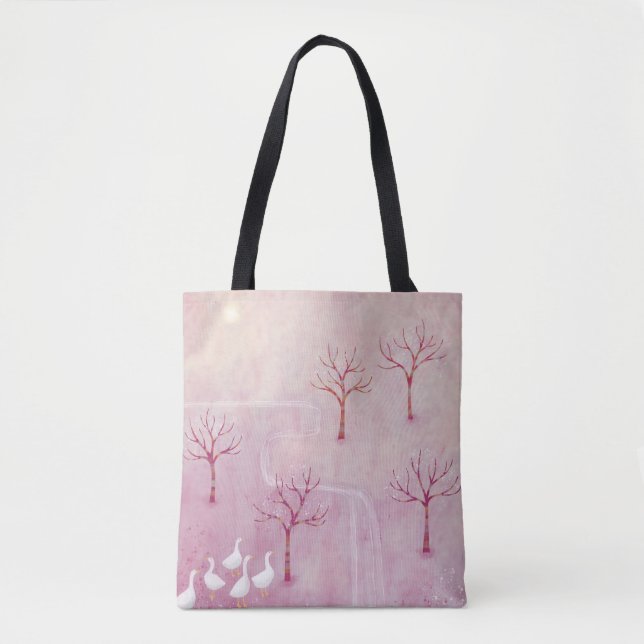 Bolsa Tote Paisagem Rosa (Frente)
