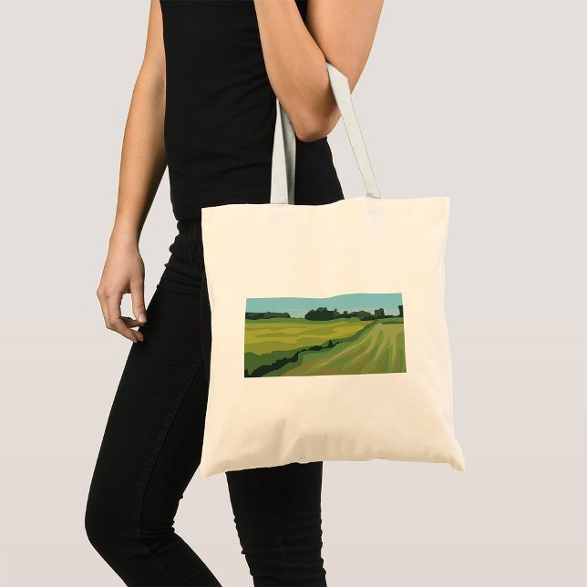 Bolsa Tote Paisagem Rural Verde (Criador carregado)