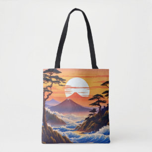 Bolsa Tote Paisagem Sunrise Japonesa