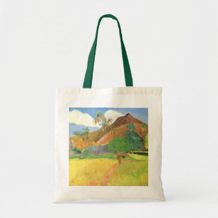 Bolsa Tote Paisagem Taitiana, Montanhas Tahiti, Paul Gauguin