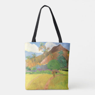 Bolsa Tote Paisagem Taitiana, Montanhas Tahiti, Paul Gauguin