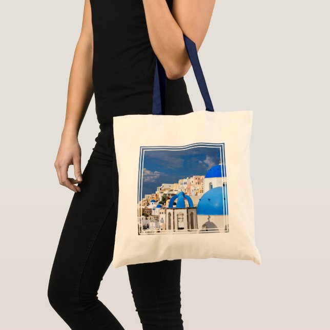Bolsa Tote paisagem urbana de Santorini, Grécia (Frente (produto))