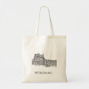Bolsa Tote Paisagem Urbana de Würzburg Baviera Arte Minimalis