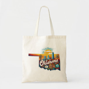 Bolsa Tote Paisagem Urbana do Pôr do Sol do Estado de Oklahom