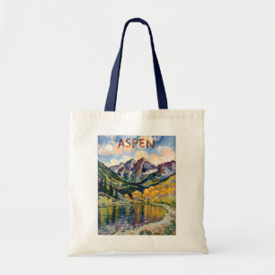 Bolsa Tote Paisagem Vintage de Aspen Colorado Estilo Van Gogh