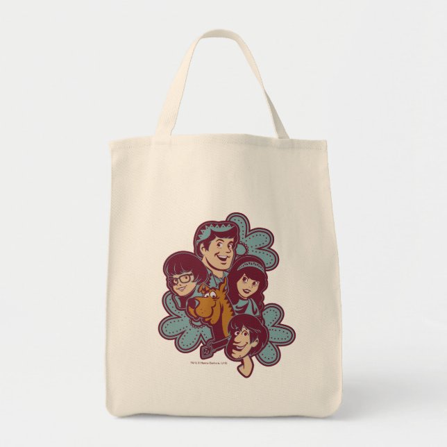 Bolsa Tote Paisely Flower Scooby-Doo e a gangue (Frente)