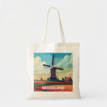 Países Baixos Paisagem Tulipa Moinho de Vento Band