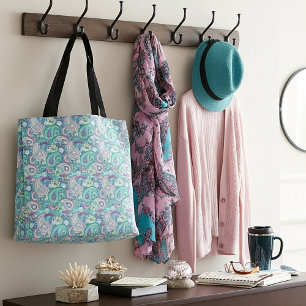 Bolsa Tote Paisley azul vintage