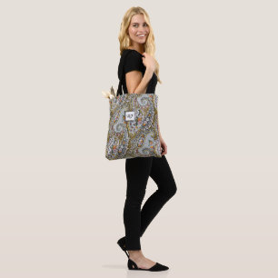 Bolsa Tote Paisley com monograma alfabético personalizado