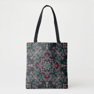 Bolsa Tote paisley, crânios e ossos Bandana Impressão, fa