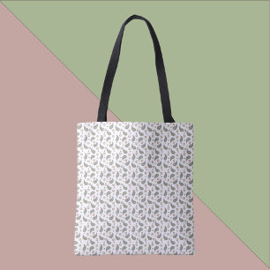Bolsa Tote Paisley Flower Dots Purple Pink Green Padrão