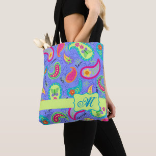 Bolsa Tote Paisley Modern Lavanda Monograma