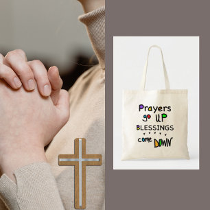 Bolsa Tote Palavras Coloridas Palmas de Mão - Saco de Igreja