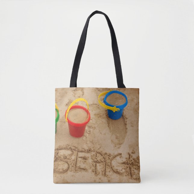 Bolsa Tote Palavras da areia da praia (Frente)