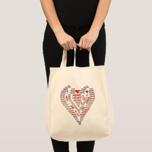 Bolsa Tote Palavras de coração