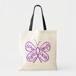 Bolsa Tote Palavras de inspiração da borboleta da doença d