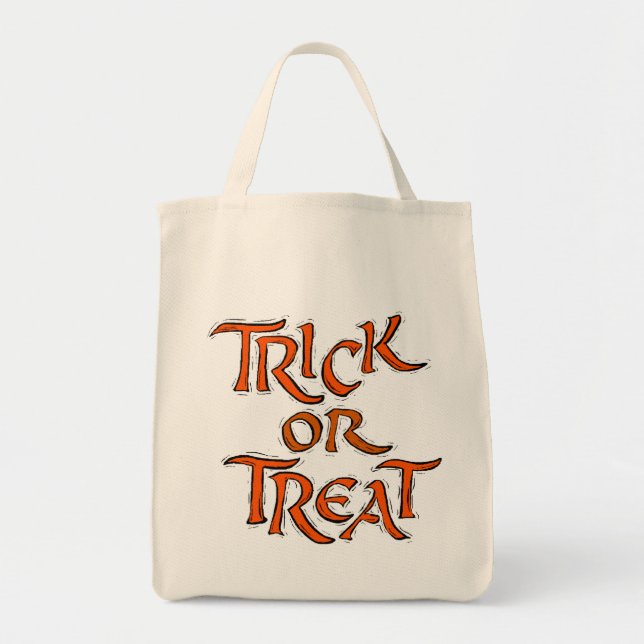 Bolsa Tote Palavras de Truque ou Tratamento de Halloween (Frente)
