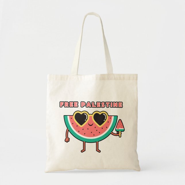 Bolsa Tote palestina Watermelon Palestina, cor bonita (Frente)