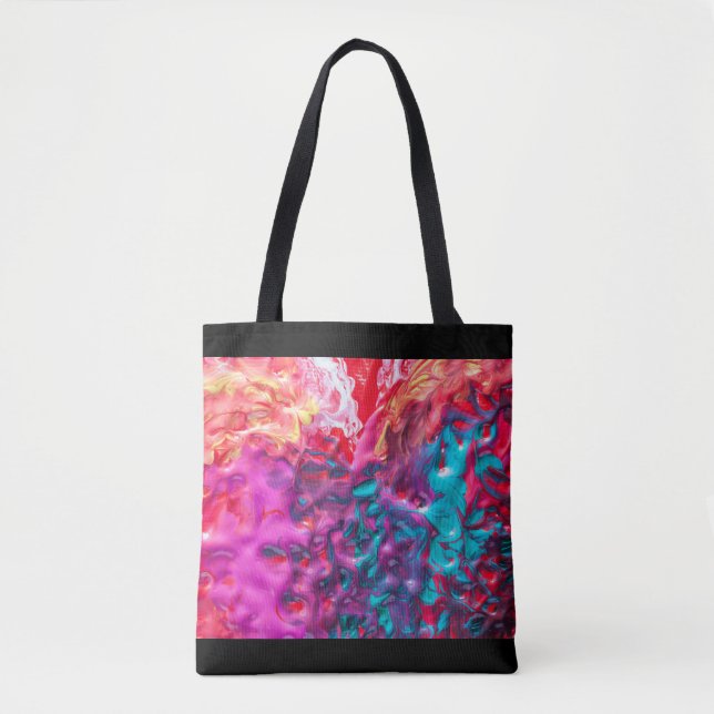 Bolsa Tote Paleta de abstrato de arte colorida de tinta úmida (Frente)