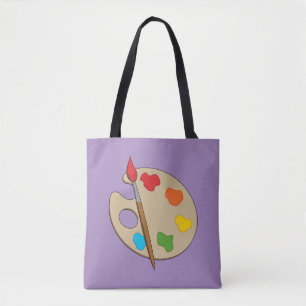 Bolsa Tote Paleta de Artista com Pincel de Pintura