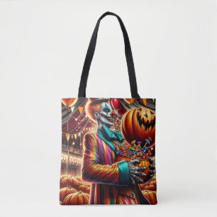 Bolsa Tote Palhaço de Carnaval Assustador Zumbi Halloween