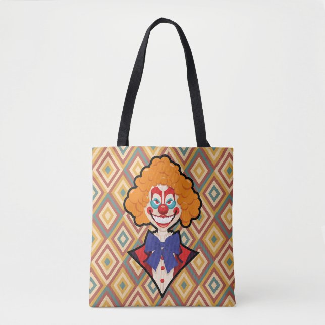Bolsa Tote Palhaço de Spooky Retro Halloween Carnaval assusta (Frente)