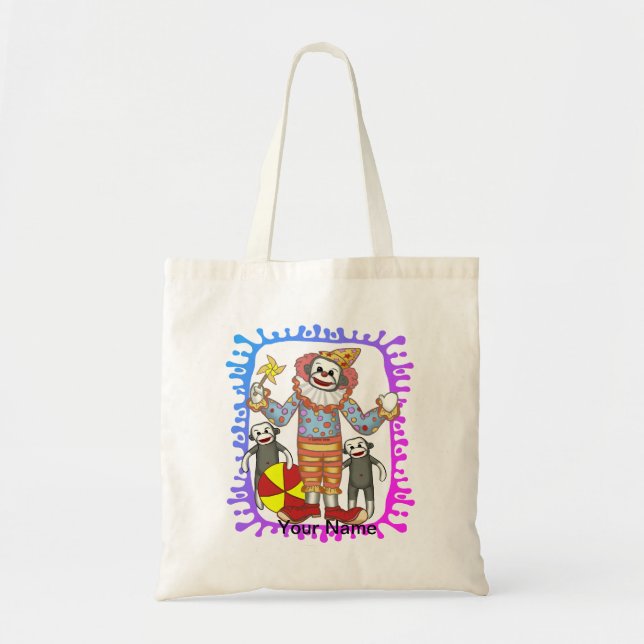 Bolsa Tote Palhaço Macaco de Meia  (Frente)