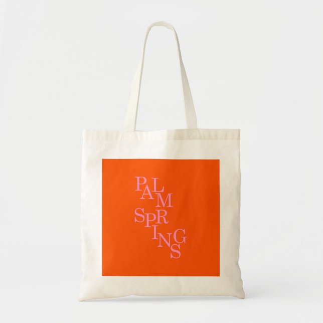 Bolsa Tote Palm Primaveras Laranja E Rosa (Frente)