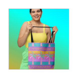 Bolsa Tote Palm Primaveras Torneiras Coloridas Palmeiras