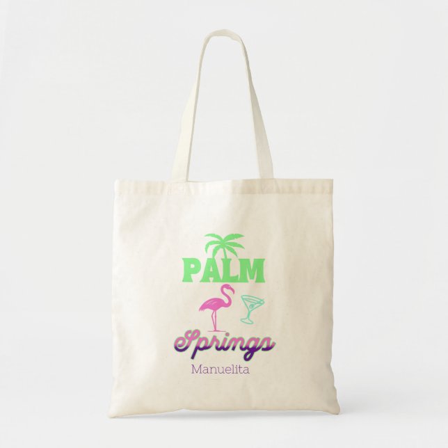 Bolsa Tote palm springs flamingo tropical bachelorette party (Frente)