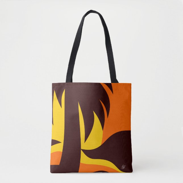 Bolsa Tote Palm Tree On Beach Sunset (Frente)