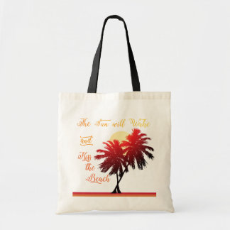 Bolsa Tote Palm Tree Sun vai Acordar e beijar a praia