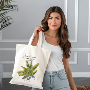 Bolsa Tote Palm Tree Tropical Beach Wedding Welcome