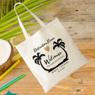 Bolsa Tote Palm Trees Beach Destination Wedding Welcome