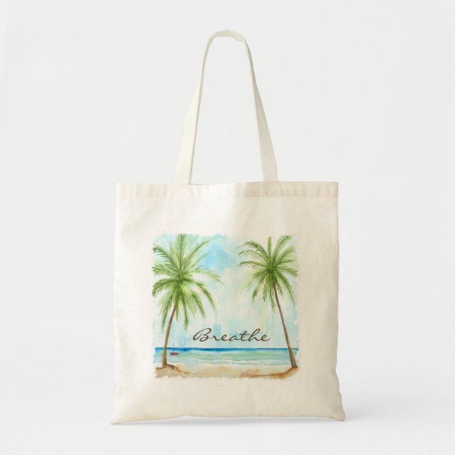 Bolsa Tote Palm Tres Canvas Tote Bag (Frente)