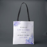 Bolsa Tote Palma Azul Roxo Tropical Deixa A Mãe Da Noiva<br><div class="desc">Espero que gostem desta lavanda e das folhas de palma azul-claro de aquarela. Os convites correspondentes e os suprimentos de partes estão disponíveis neste conjunto de coleções.</div>