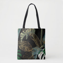 Bolsa Tote Palma de colheita noturna tropical, banana, planta