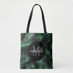 Bolsa Tote Palma Tropical Verde-Elegante deixa monograma