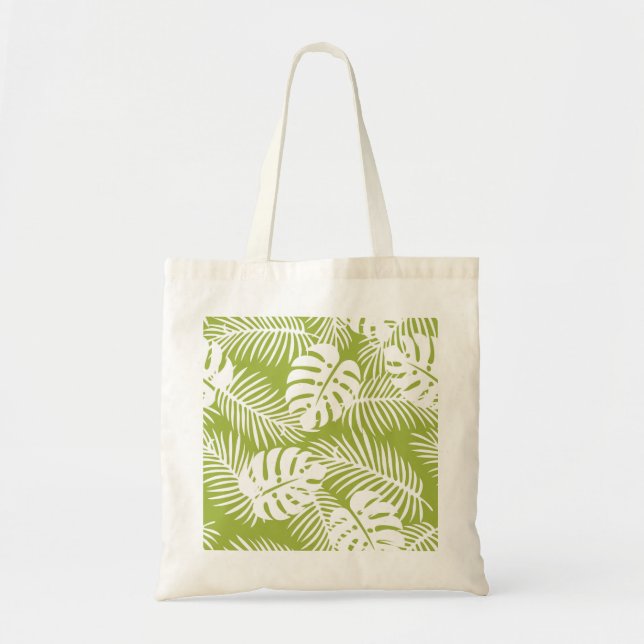 Bolsa Tote Palma Verde Deixa Padrão Florestal Tropical (Frente)