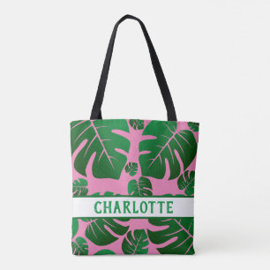 Bolsa Tote Palma Verde tropical deixa personalizada