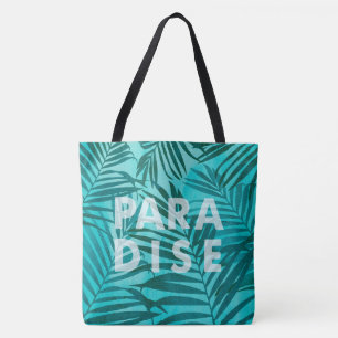 Bolsa Tote Palmas Havaianas Paraíso Tropicais em Teal