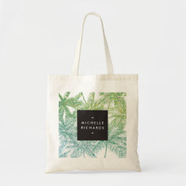 Bolsa Tote Palmas Tropicais Verde/Largura Aquática